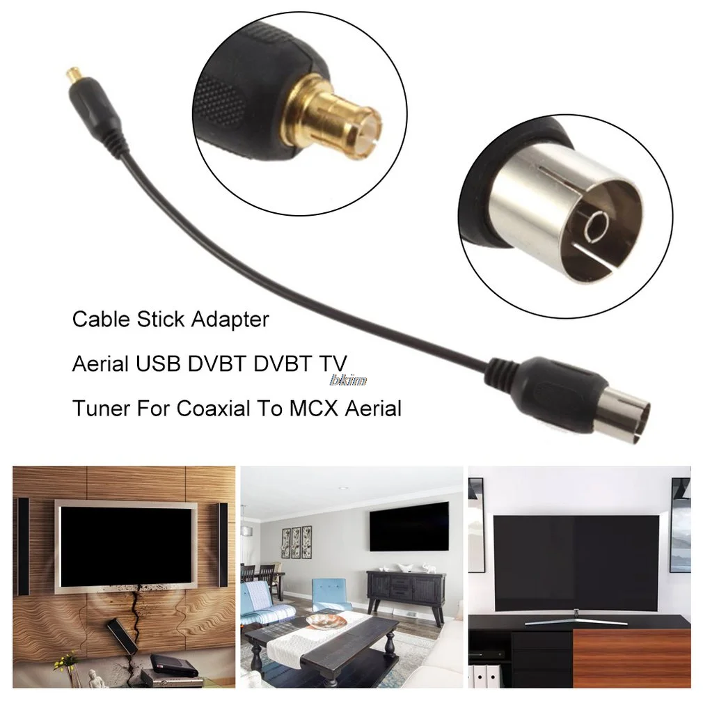 

Mini Cable Stick Adapter Aerial USB DVBT DVBT TV Tuner For Coaxial To MCX Aerial Connec To USB DVB-T TV Receiver