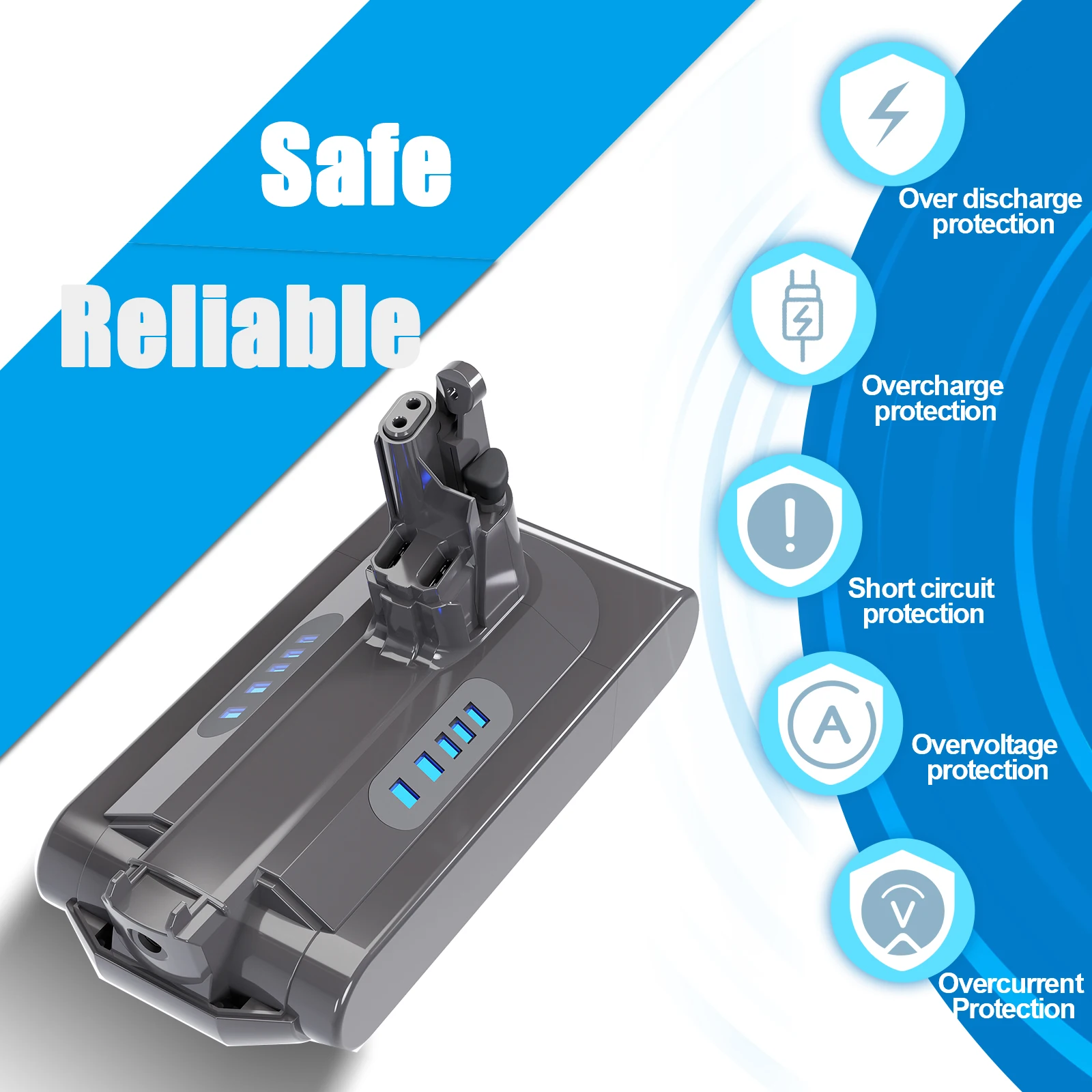 Сменный аккумулятор Powtree 6 0 Ач/8 Ач для Dyson V6 V7 V8 V10 Series SV12 DC62 SV11 sv10