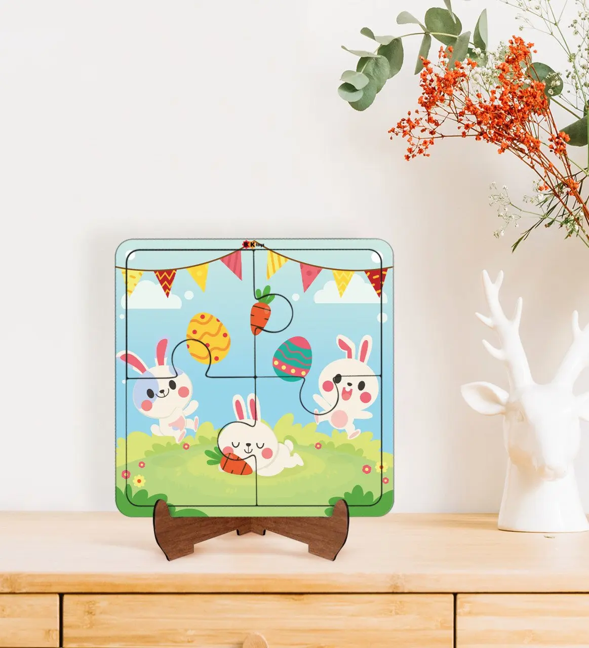 

2-piece jigsaw Puzzle frame for kids-tutorial wooden 4 piece jigsaw Puzzle frame Model 64