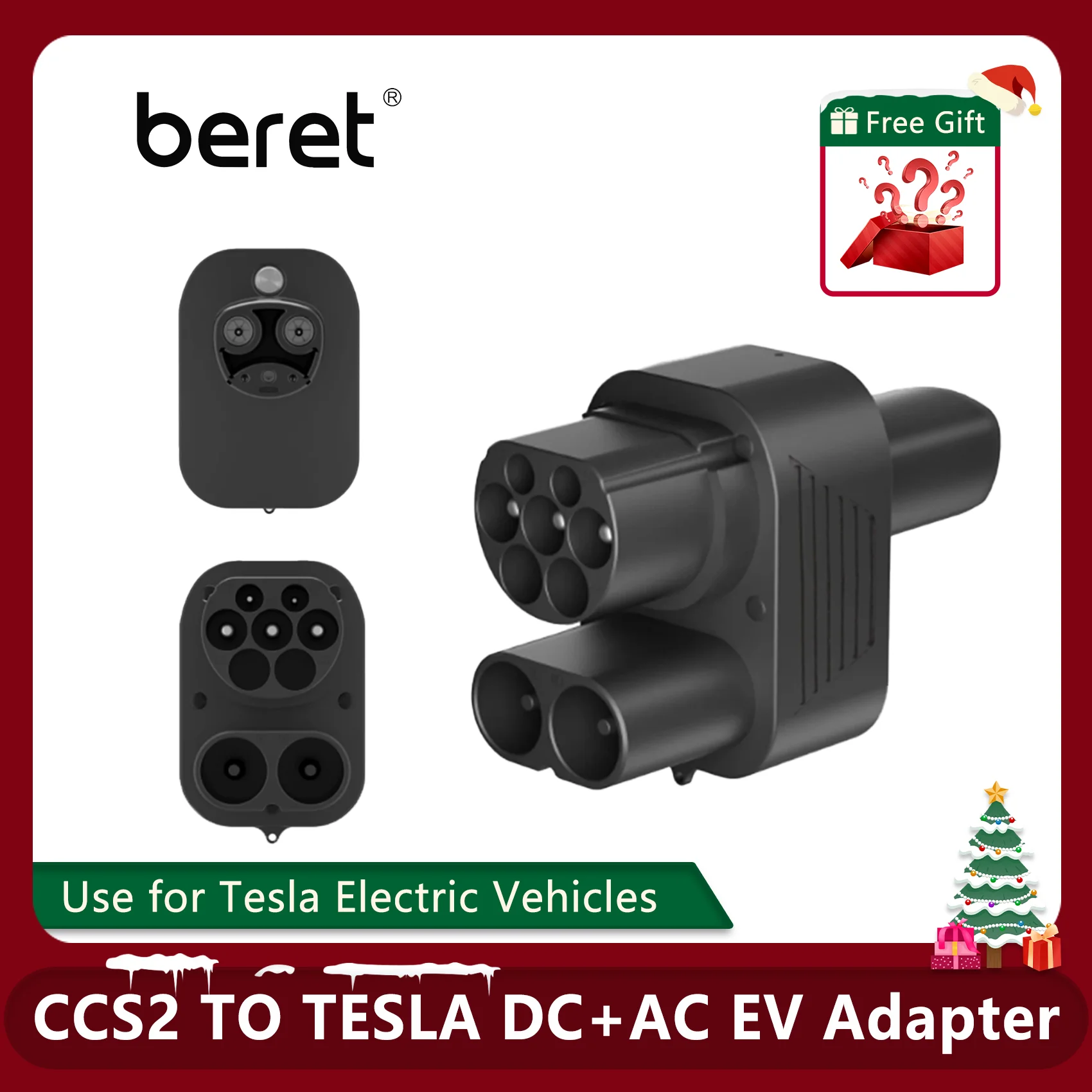 Преобразователь адаптера BERET CCS2 в Tesla AC + DC 250 А для модели 3/X/Y/S CCS COMBO 2 поддержка и