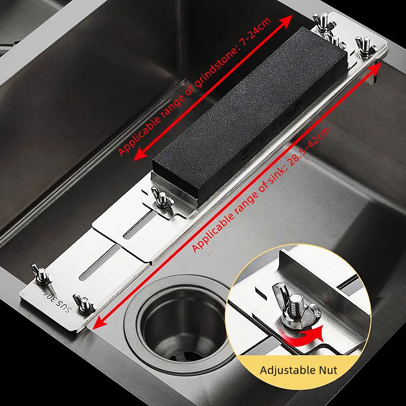 

New Adjustable Sharpening Sink Rack Sharpening Stone Holder Non-slip Bridge Kitchen Knife Sharpener Accessorie Rack Grinder Tool