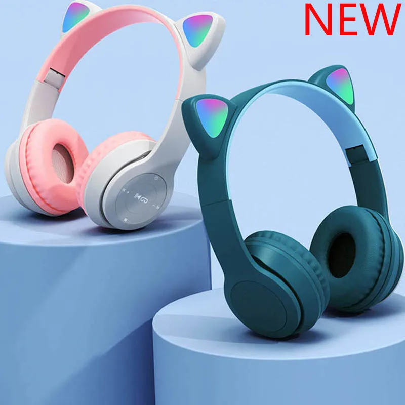 

New P47 Big cat ear game earbuds Wireless Bluetooth Earphones sport Hi-Fi stereo headsets for smartphone computer PK Y50 i7s Y30