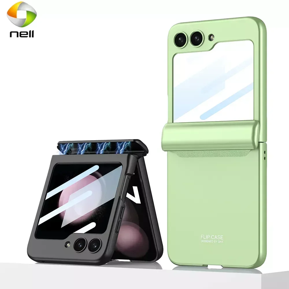

Жесткий чехол для телефона из поликарбоната с магнитной петлей для Samsung Galaxy Z Flip 5, противоударный чехол с небольшой защитой экрана