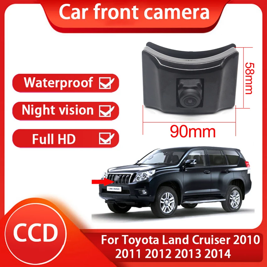 

1280*720P AHD Waterproof 170deg fisheye Car Front Camera For Toyota Land Cruiser 2010 2011 2012 2013 front view Camera positive