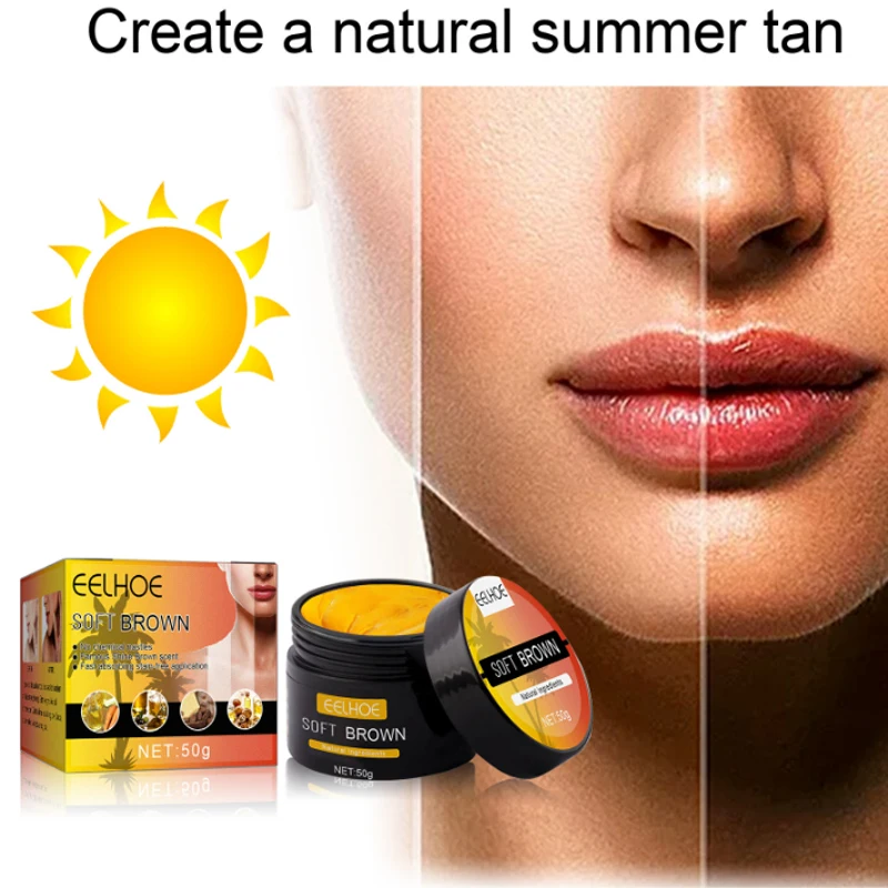 

50g Summer Beach Tanning Cream Sunless Self Tanner for Face Body Solarium Makeup Foundation Bronzer Nourishing Lotion Man Women