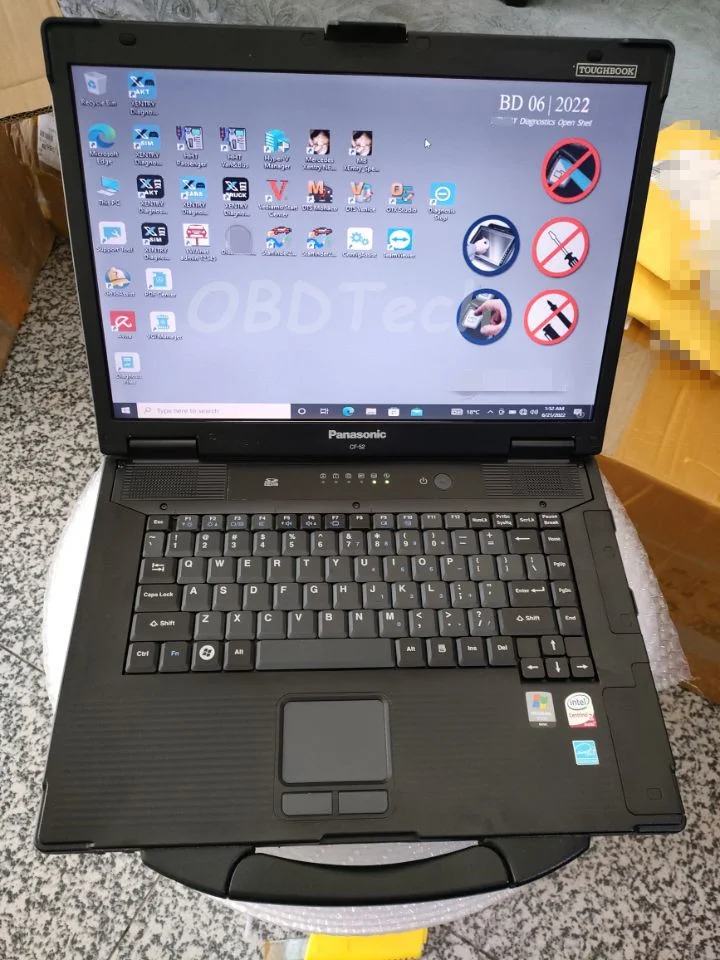 

Used CF-52 CF52 CF 52 Military Toughbook Diagnosis Laptop with xenty das epc wis dts vediamo for SD Connect 4 STAR C4/C5/C6