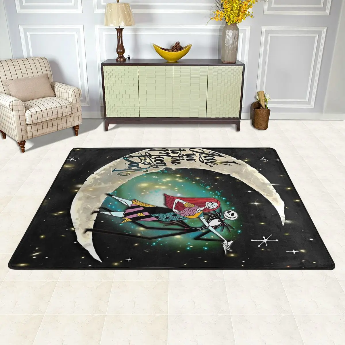 Кошмар перед Рождеством Джек Скеллингтон ковер для гостиной журнальный столик