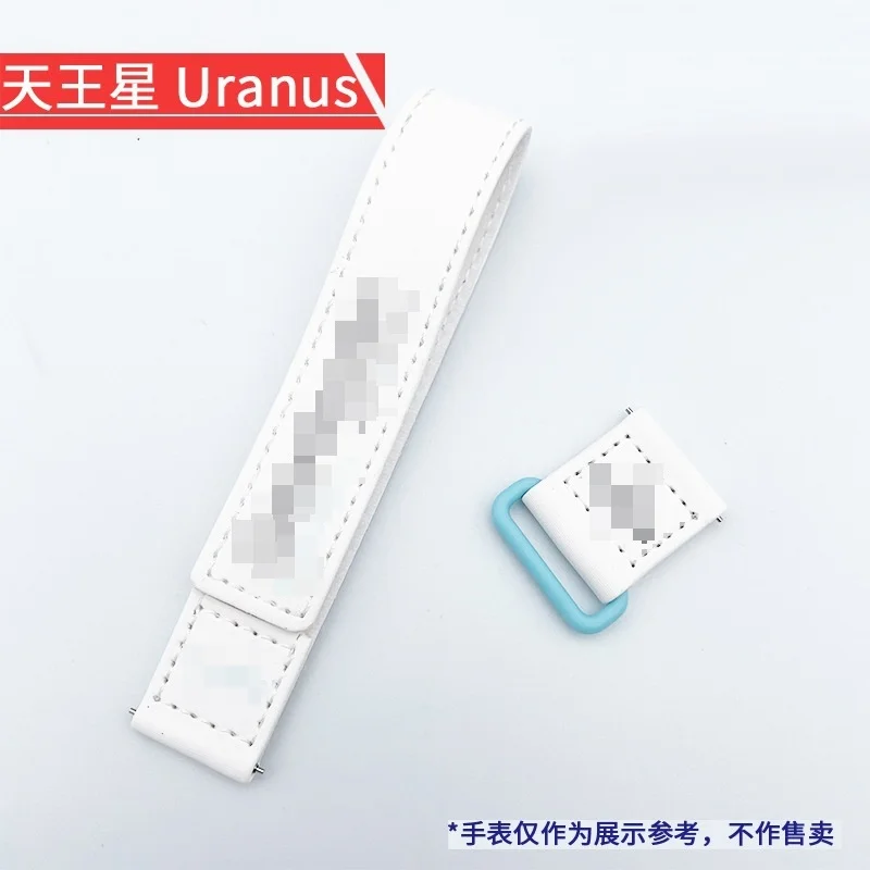 For Swatch Omega Co Branded Super Overlord Moonswatch 20mm NATO Leather Reverse Buckle Hook Loop Watch Strap Chain Bracelet Band