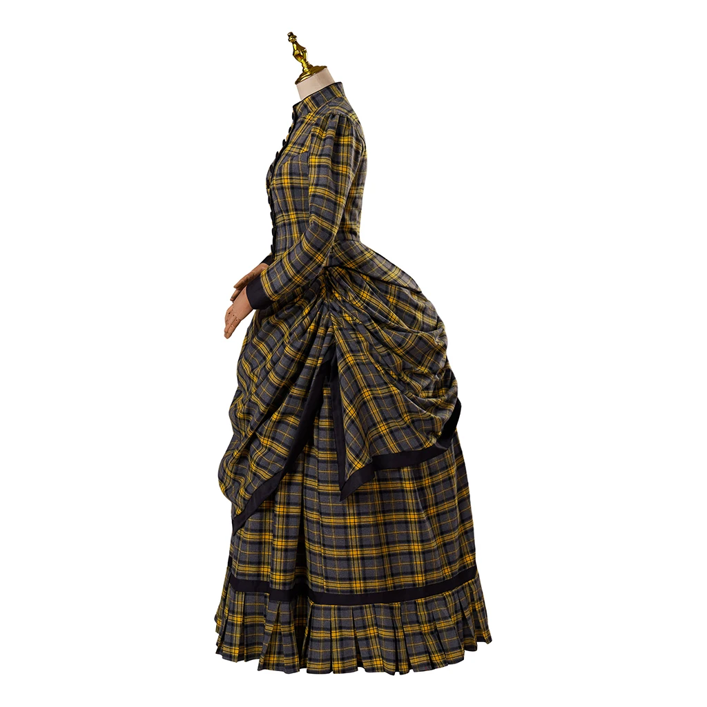 Викторианское бальное платье в желтую клетку 1920-х годов средневековое
