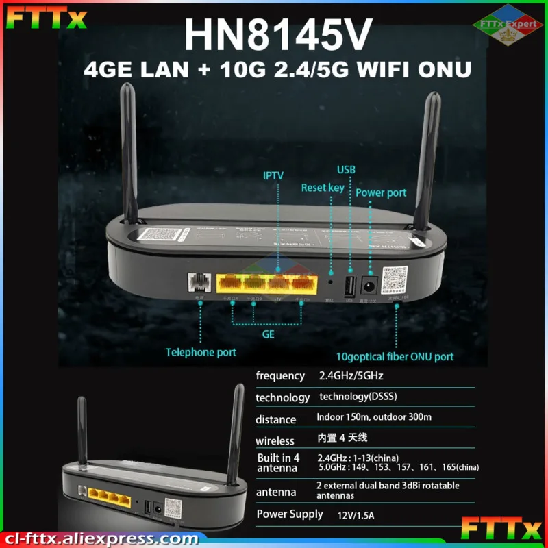 Выгодная цена Hua wei 2 4 + 5G 10G ONU EPON HN8145V 10-гигабитный оптический терминал