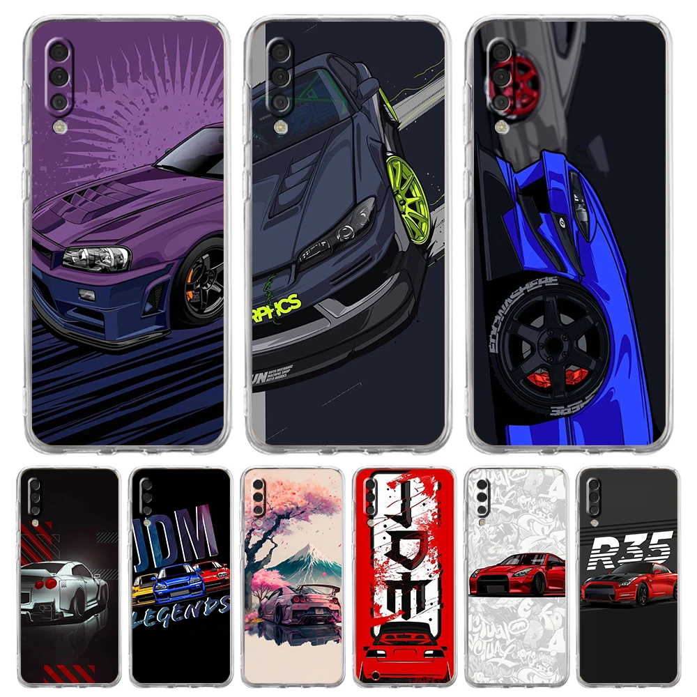 

JDM Sports Cars Male Men Transparent Phone Case for Samsung Galaxy A12 A22 A50 A70 A40 A10 A20 A30 A02 A03S A04 Silicone Shell