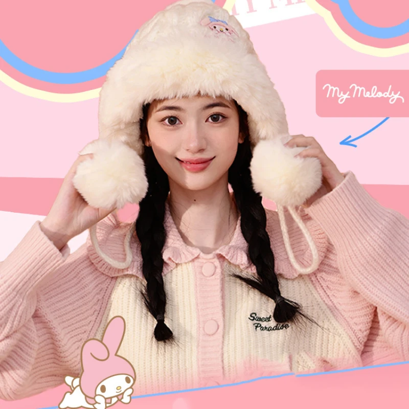 

Sanrio Kawaii Cinnamoroll вязаная шапка Kuromi понравико детская мультяшная Милая Уличная Повседневная универсальная шерстяная шапка Ins аниме Теплая Шапка