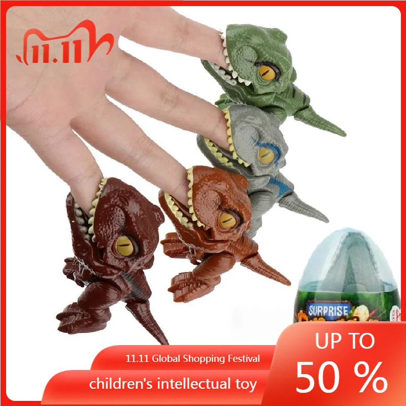 

Finger Dinosaur Anime Action Figures Toys Funny Dino Eggs Interactive Biting Hand Creative Tricky Tyrannosaurus Model Fidget Toy