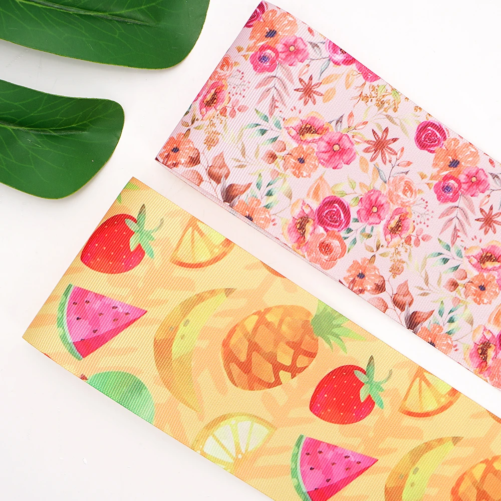 Красивые ленты с цветами мультяшный корсаж/атласная лента принтом для украшения