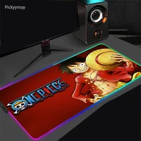 One Piece LED Light Gaming Mouse Pad RGB Large Keyboard Cover LED Backlight Rubber Computer Carpet Desk Mats PC Game Mousepad