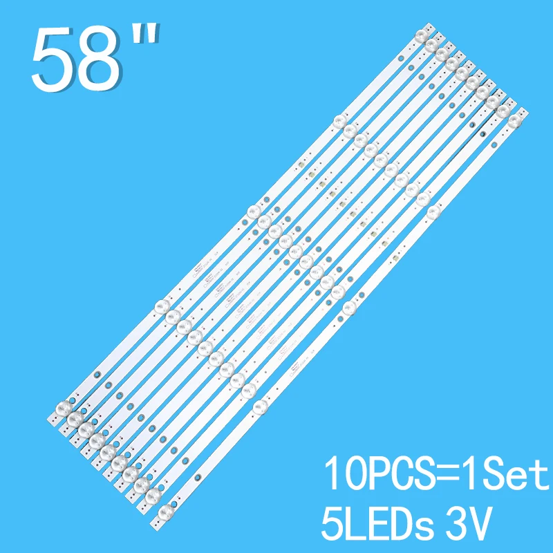 

600mm For LED Backlight Strip KJ58D05-ZC22AG-02 06 303KJ5800 KJ58D05-ZC22AG-06E 303KJ580036E for CCAMV AMV-D58 AWOX A 2058 US A2