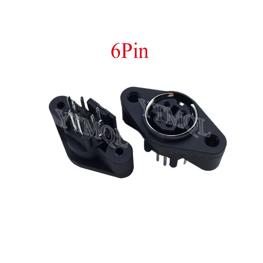 

5PCS/Lot MDC/S Terminal Socket DIN Jack Connector Mini PS2 6Pin 6P with Fixed Hole Mouse Keyboard