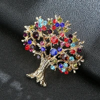 multicolor rhinestones tree brooches for women men accessories collar lapel pins christmas tree jewelry brooch for wedding gifts