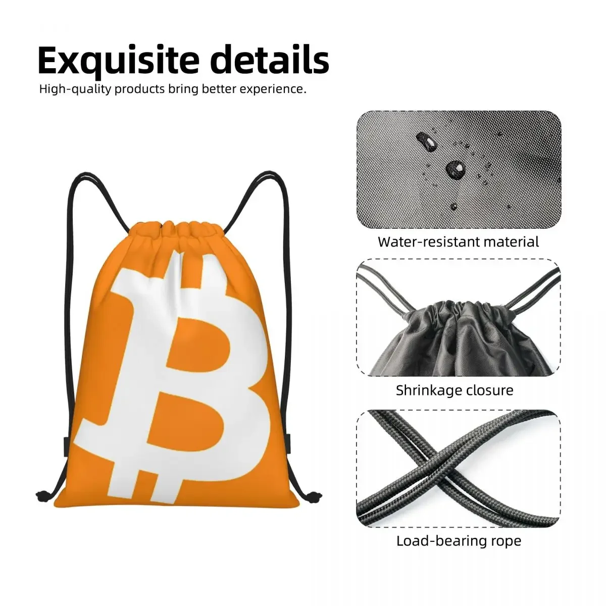 Рюкзак на шнурке для криптовалюты биткоина женский и мужской спортивный рюкзак