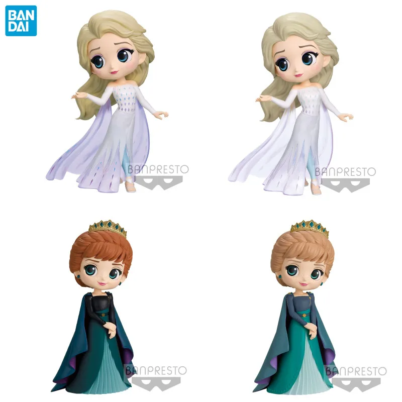 

Bandai Original Frozen Anime Figure Qposket Disney Characters Elsa Anna Action Figure Toys For Kids Gift Collectible Model