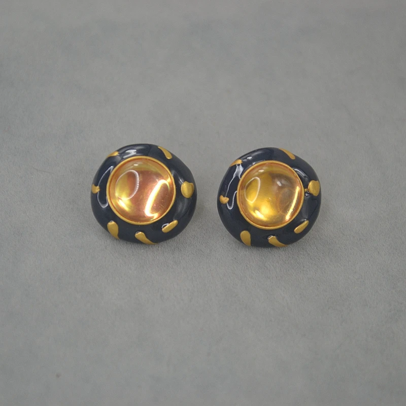 

European and American niche trend enamel lantern pendant gorgeous earrings