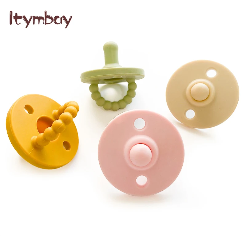 

1pcs Silicone Newborn Baby Pacifiers with Collapsible Handle & Two Air Holes Toddler Pacifier Kids Teether