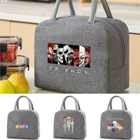 cooler bags portable zipper thermal friends print lunch bags for women convenient lunch box tote food storage bags friends gift