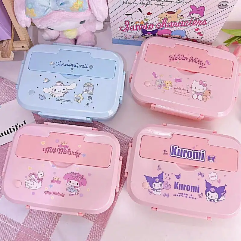 

Kawaii Sanrio Hello Kitty Anime Children Lunch Box Cute Stainless Steel Insulated Lunch Box Sealed Insulated Box Insulated Bag