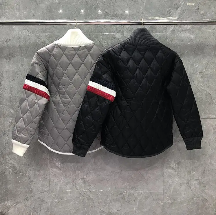 Jacket Loose Patchwork for Man 2021 New Cotton Clothes Men Pullover Striped High Collar Thick Winter Casual Coat