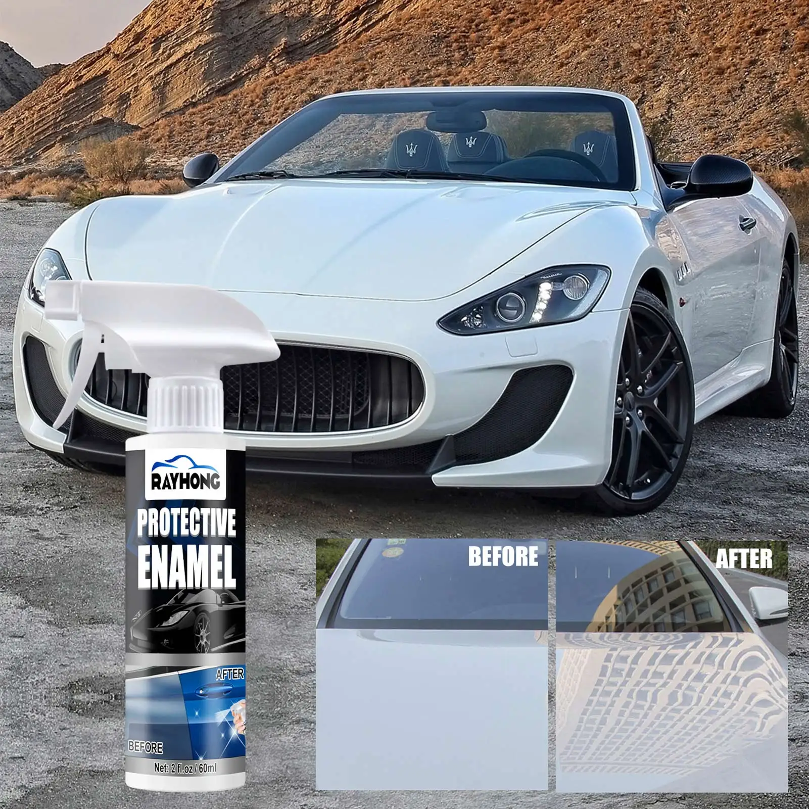 

60ml Ceramic Car Coating Spray Paint Care Polishing Paste Quick Coat Liquid Wax Car Care Tool Kit Car Polish Spray