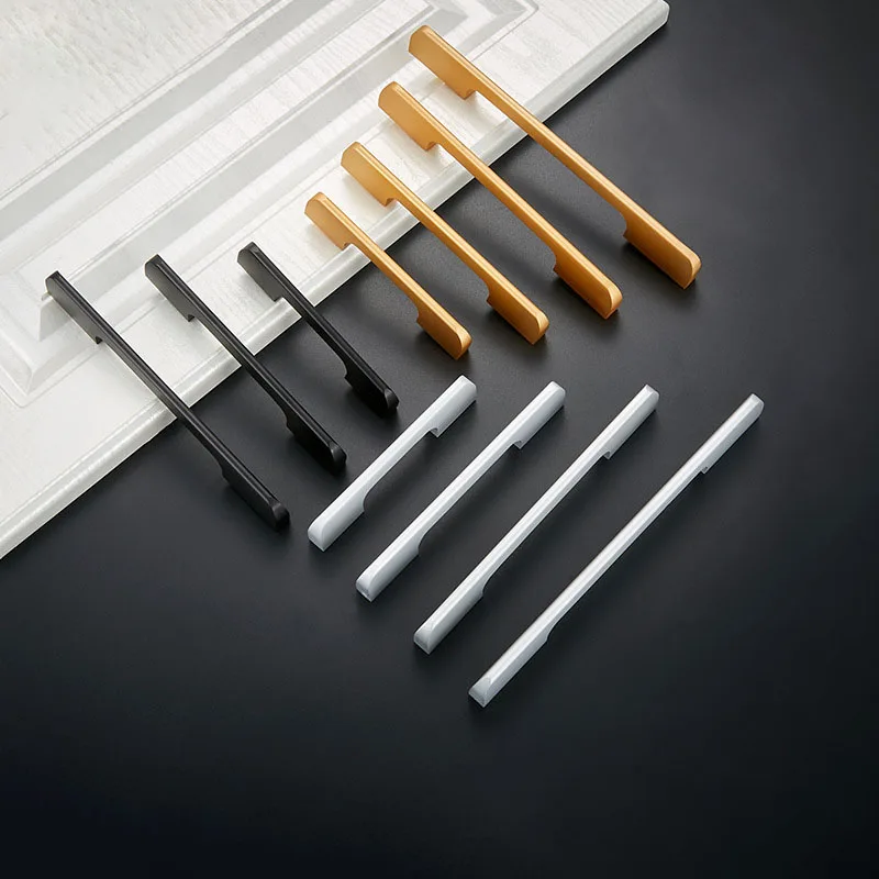 Черные ручки для шкафа в американском стиле кухонного из золотистого