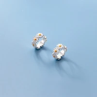 2022 new style silver color daisy flower hoop earrings for women sweet spring jewelry friend gift