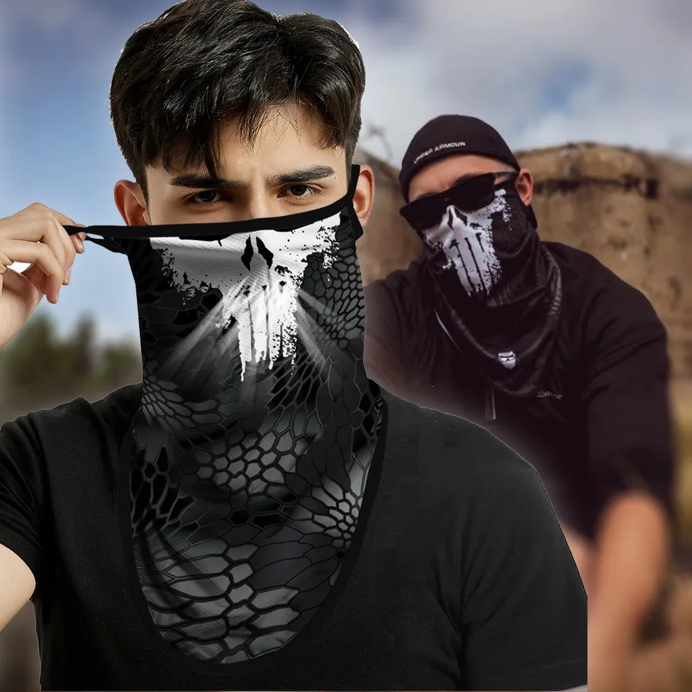 Protective Mask Bandana Camping Yoga Balaclava Headband Multicam Punisher Neck Gaiter Breathable Cagoule Scarf Army Face Cover