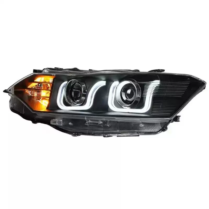 

pair of LED Headlight for TOYOTA VIOS 2013-16 DRL Daytime Running Light Yellow turn signal Автомобильные лампы