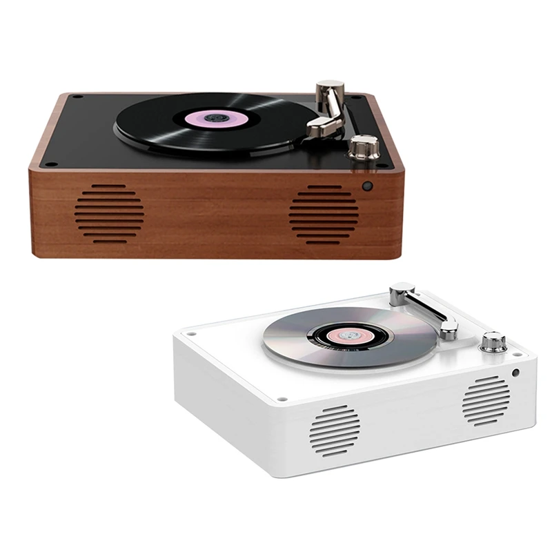 

NEW-Vinyl Record Player Retro CD Phonograph Player Bluetooth Speaker Portable Music Vinyl Record Player