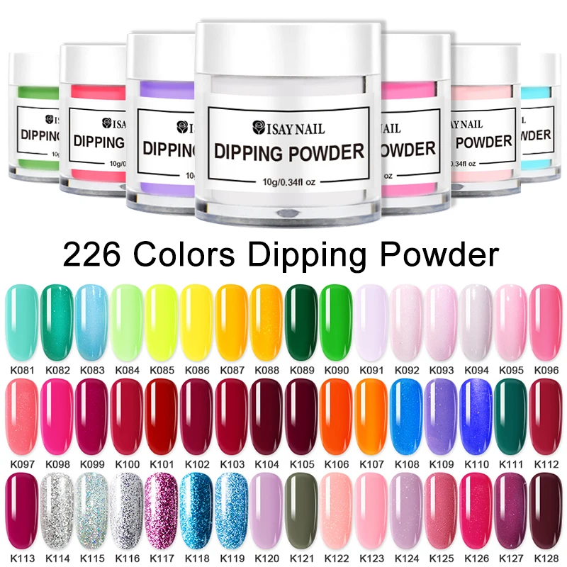 

ISAYBEAUTY Dipping Nail Powders Gradient French Nail Natural Color iridescent Glittery Without Lamp Cure Nail Art Decorations