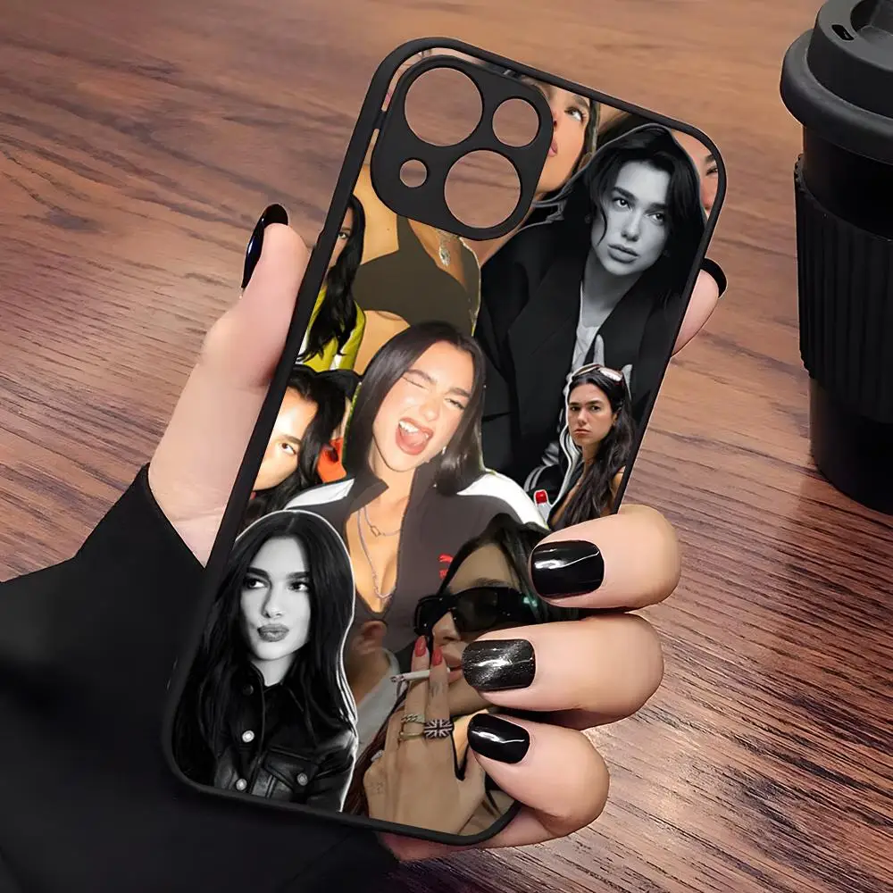 Чехол для телефона MINISO-Dua Lipa Singer матовый прозрачный iPhone 16 15 12 11 13 14 Pro Max X XR 8 Plus
