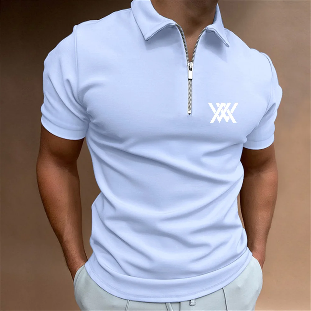 Summer Brand Golf Clothing 2023 Men's Golf Top Men's Blazer Style Men's Slim Short Sleeve T-shirt Men's Golf Shirt