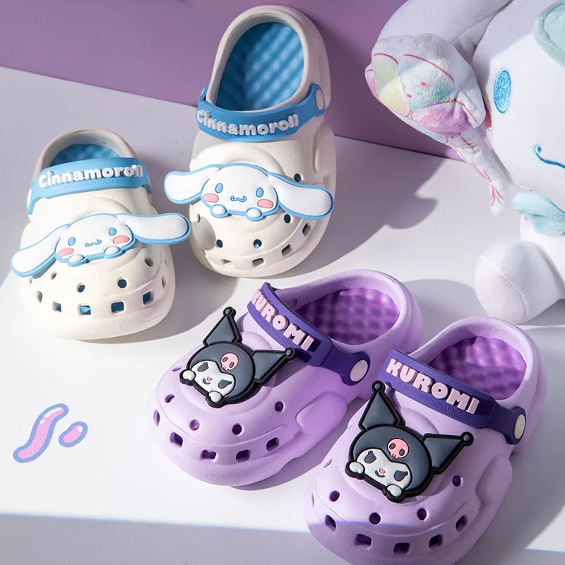 

Kuromi Cinnamoroll Sanrio Anime Childrens Slippers Kawaii Summer Outdoors Beach Anti-Slip Sandals Baby Toys for Girls