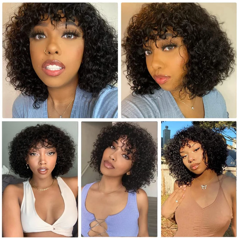 Бразильские вьющиеся человеческие волосы боб парики P4/27 и Омбре T1B/33 P1b/30 с