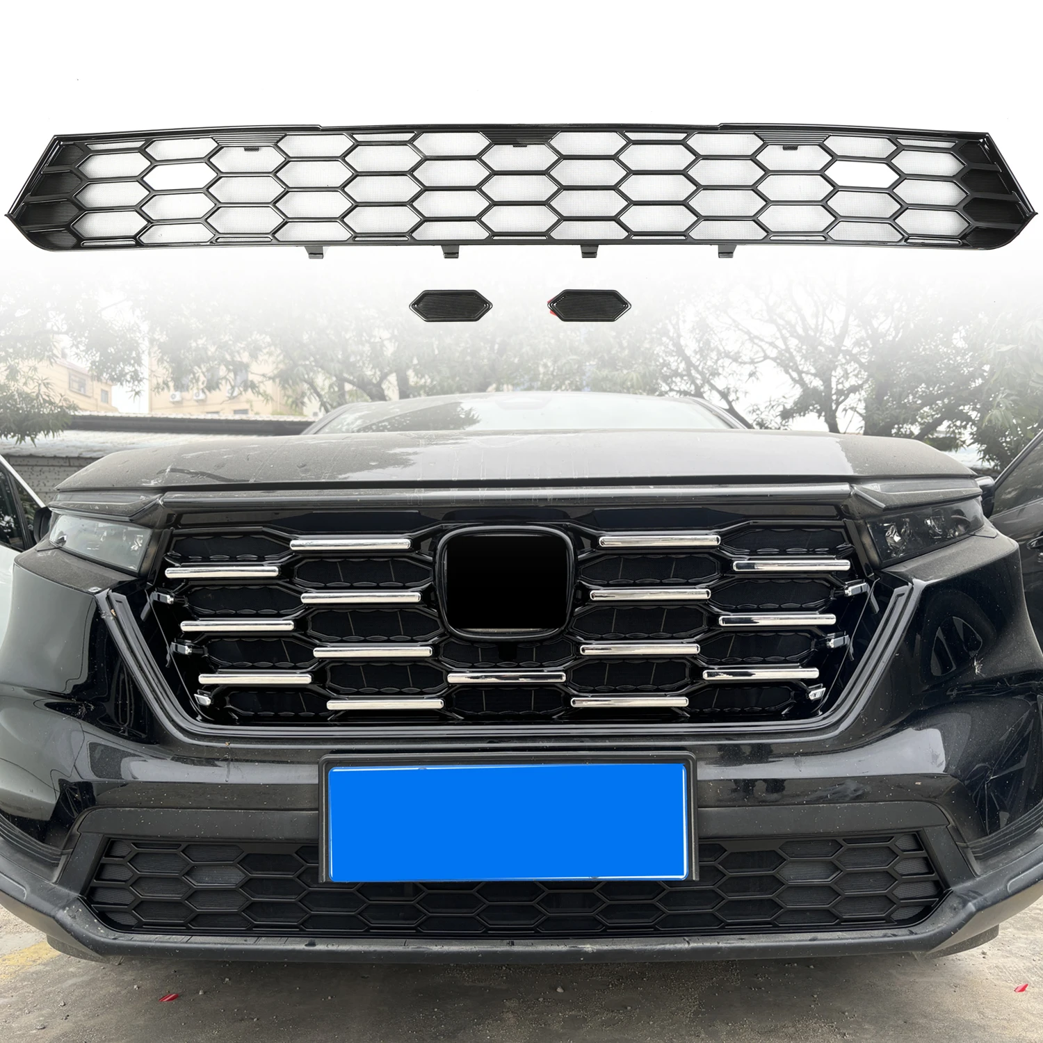 

Для Honda CRV CR-V 2023 2024 2025 автомобильные аксессуары ABS пластик автомобильная сетка от насекомых вставка передней решетки сетка 3 шт.