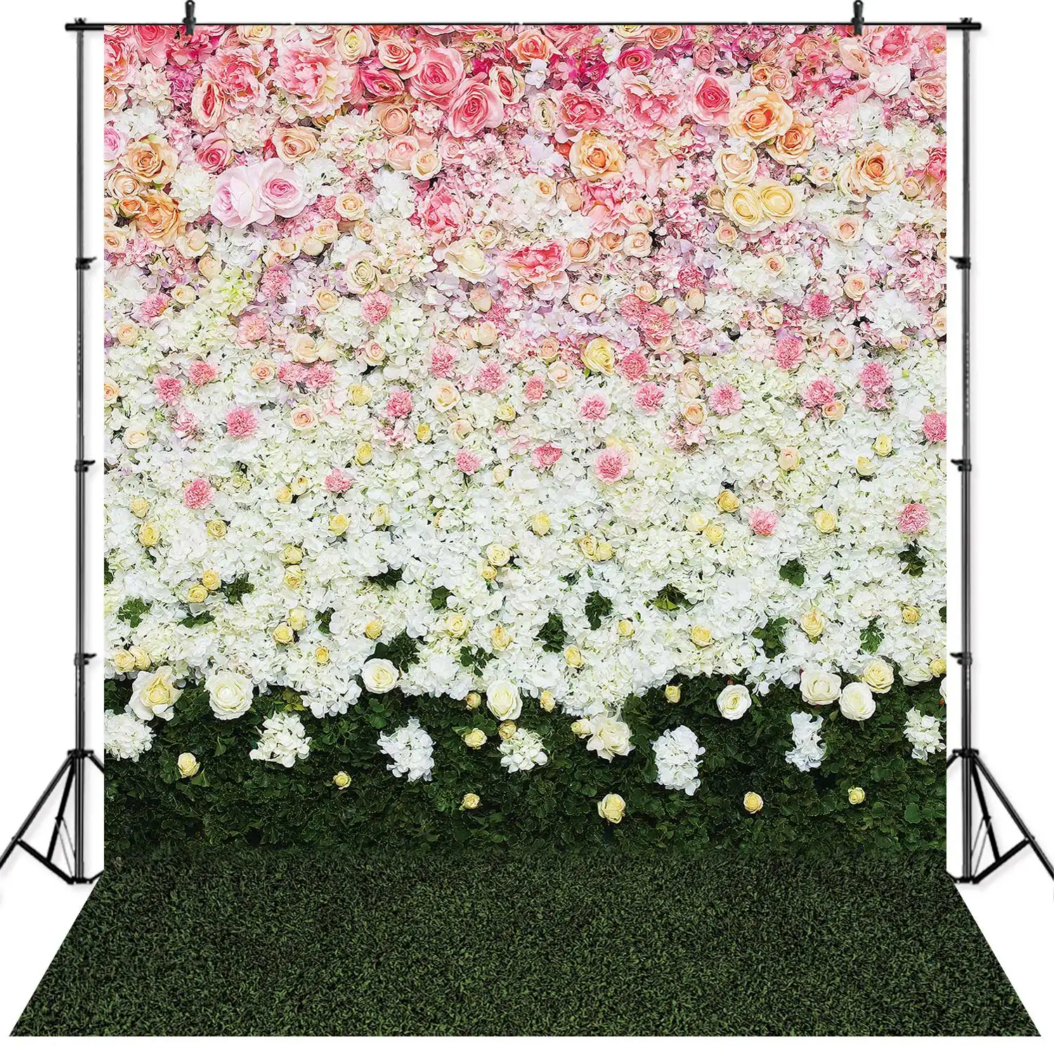 

Nitree Universal Pink Beige Rose Floral Wall Photography Backdrop Fantasy Wedding Party Photo Studio Backgrounds Photocall