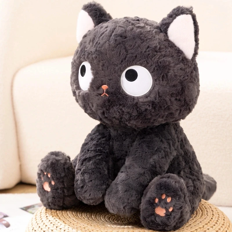 

23-43cm Cute Stuffed Lifelike Black Cats Plush Toy Simulation Big Eyes Cat Doll Pet Toys Home Decor Gift For Kids Girls Birthday