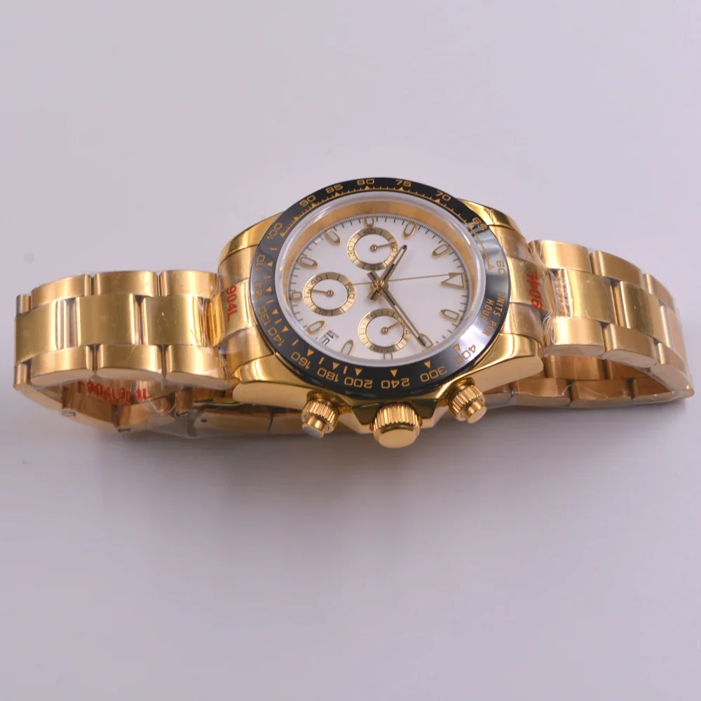 Часы мужские кварцевые стерильные с сапфировым стеклом 39 мм