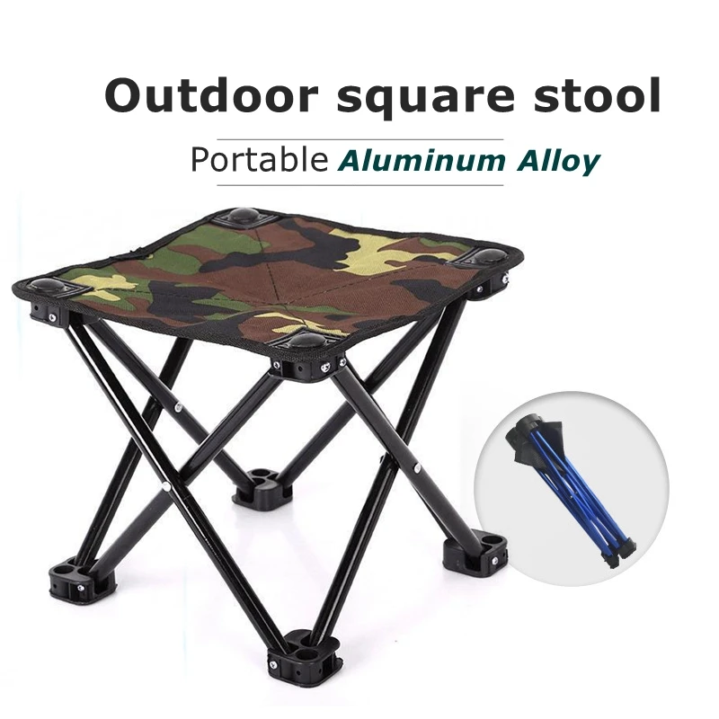 

1680D Portable Small Camping Chair Mare Ultralight Outdoor Bench Stool Aluminum Thickened Folding Picnic Travel Fishing Chair