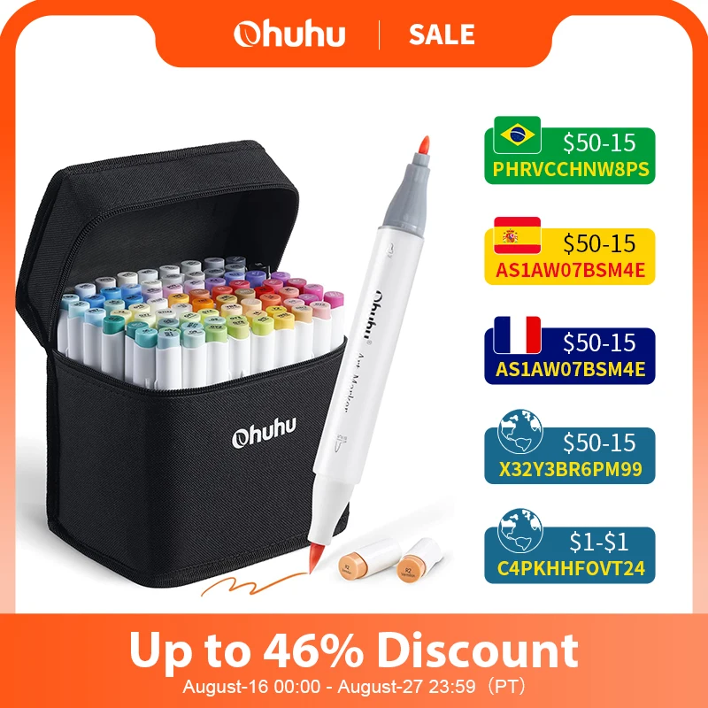 Set Coloring Manga Sketching Drawing Felt Pen School Supplie
