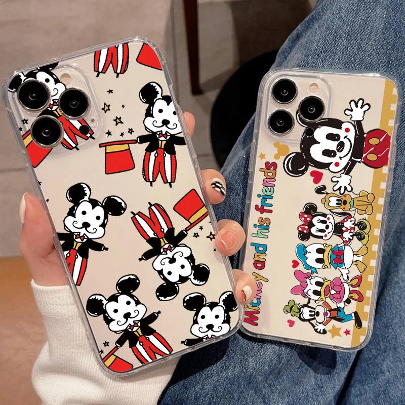 

Disney Cute Mickey For Apple iPhone 11 12 13 14 Pro Max 12 13 Mini X XR XS Max SE 6 6S 7 8 Plus Clear Phone Case Shell Soft
