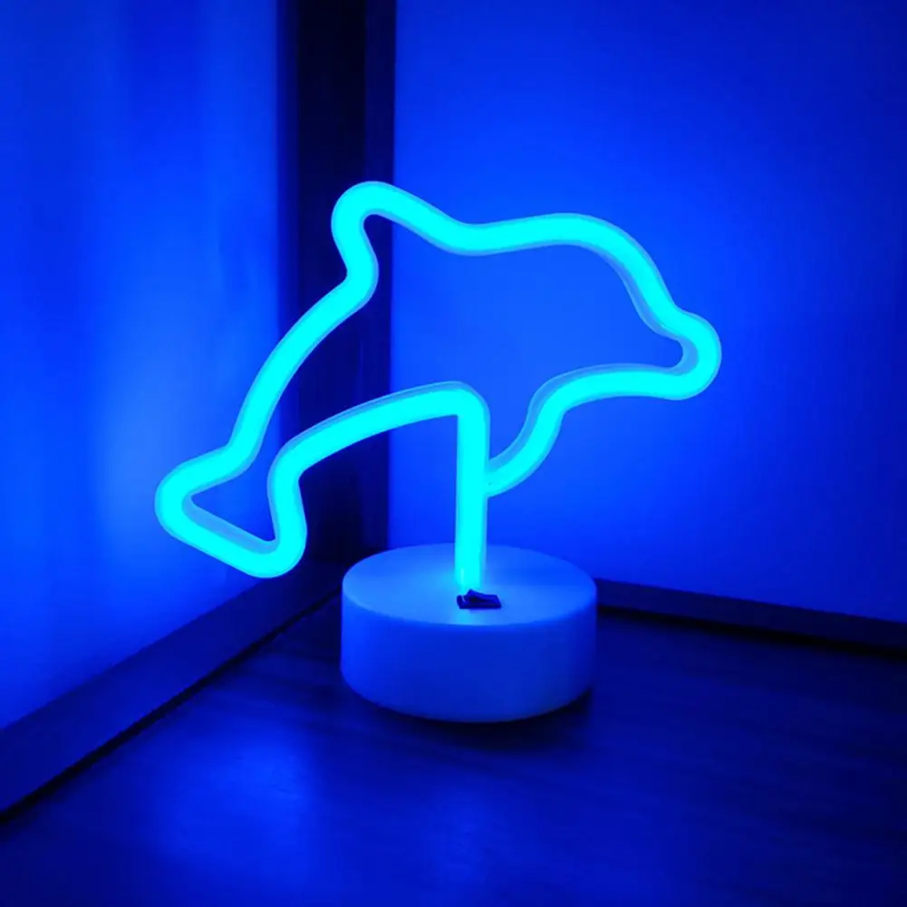 

Led Neon Sign Super Bright Led Neon Light Battery-powered Dolphin-shaped Desktop Decoration Energy-saving Eye-catching Durable