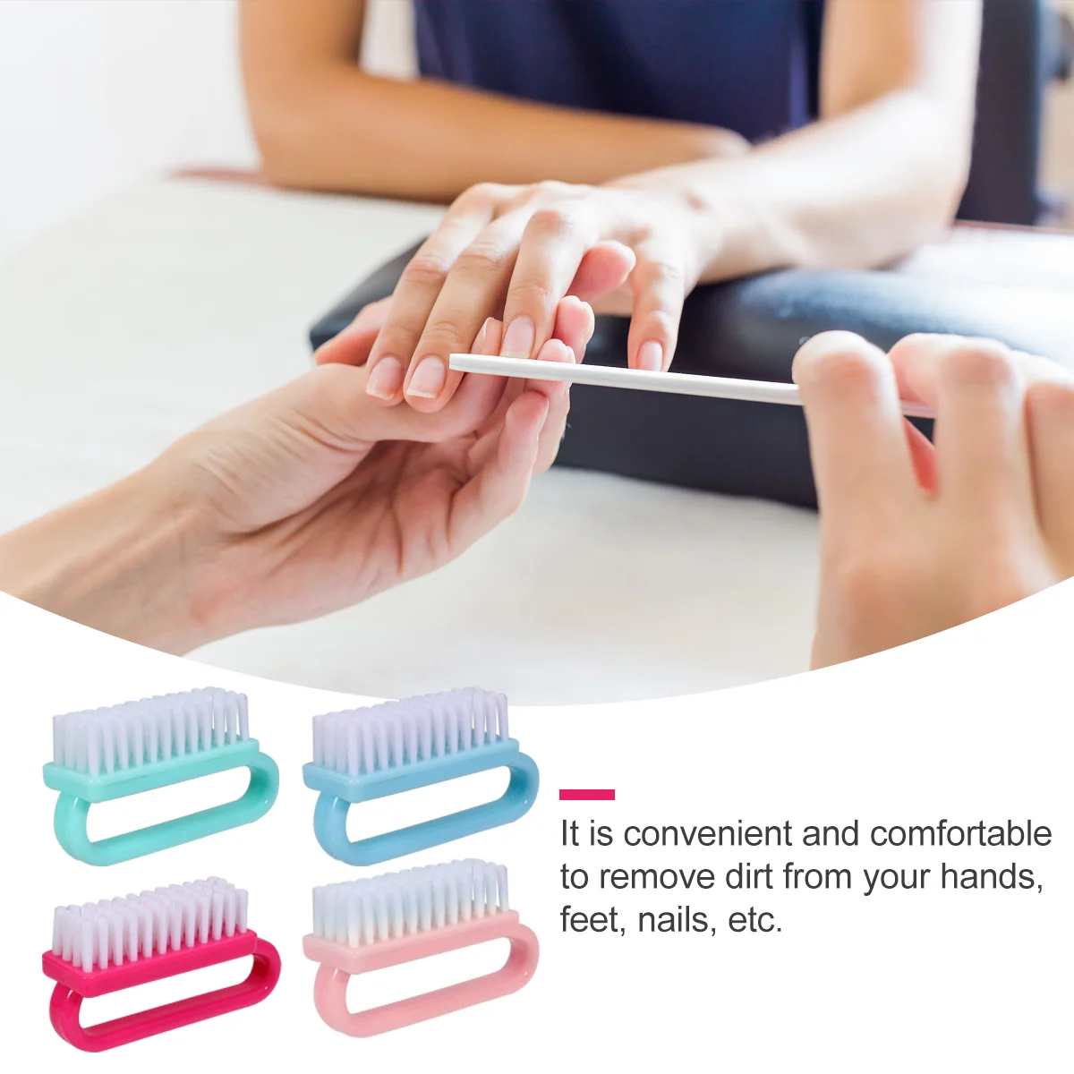 

Handle Grip Nail Brush Fingernail Scrub Cleaning Brushes Pedicure Brushes for Toes and Nails Cleaner 6Pcs