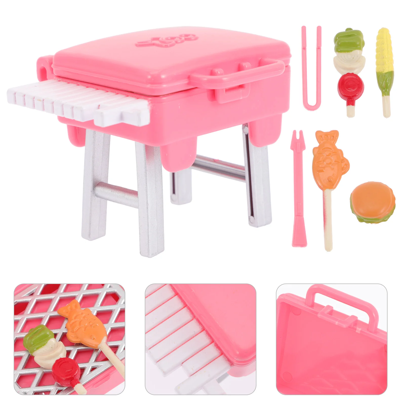 

2 Sets Mini Grill Toys Kids BBQ Grill Playsets Accessories